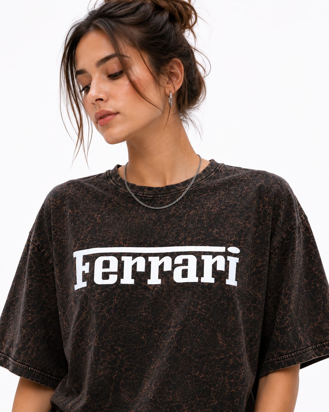 Velocity Drift Acid Wash Oversized T-Shirt – Brown