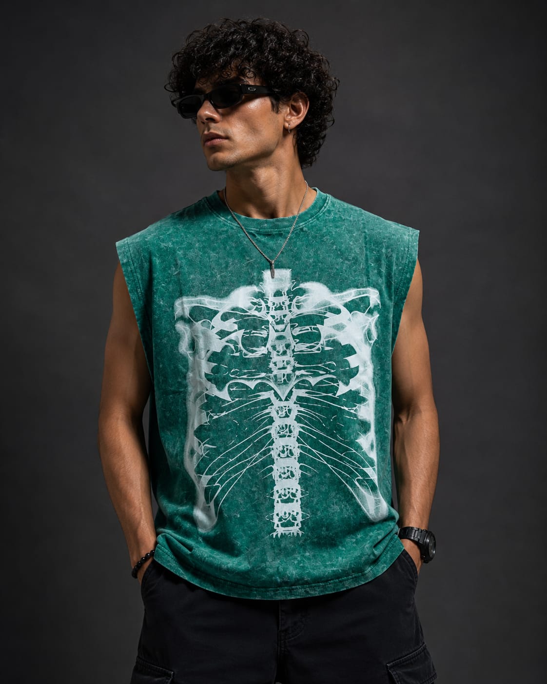 Acid Wash Oversized T-Shirt – Green