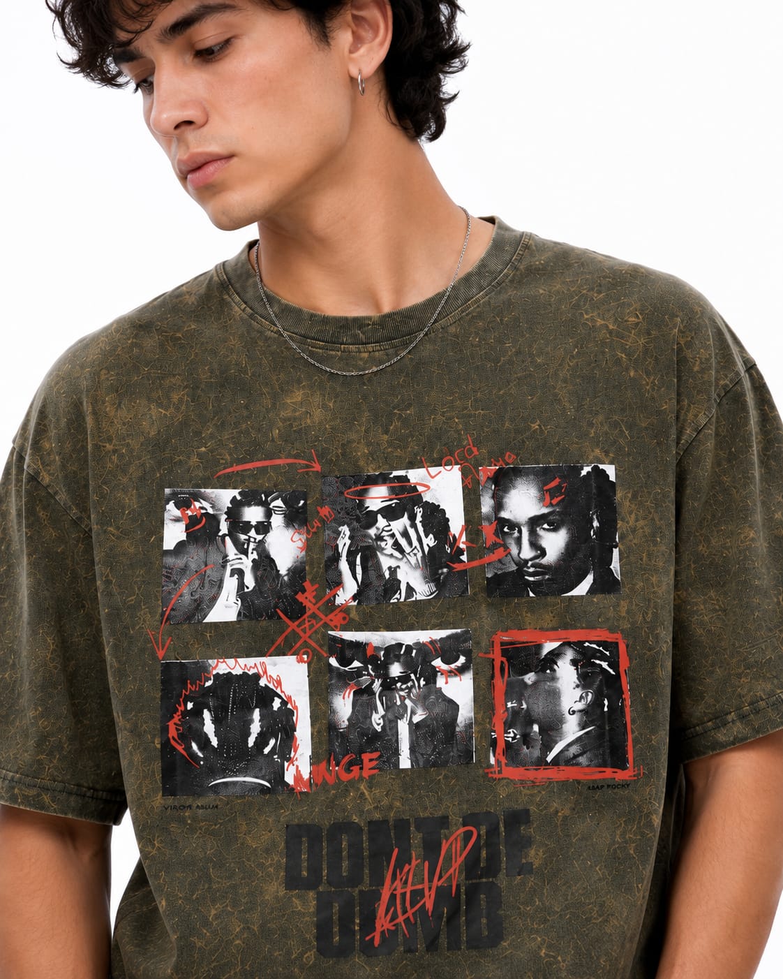 Urban Legacy Acid Wash Oversized T-Shirt – Olive