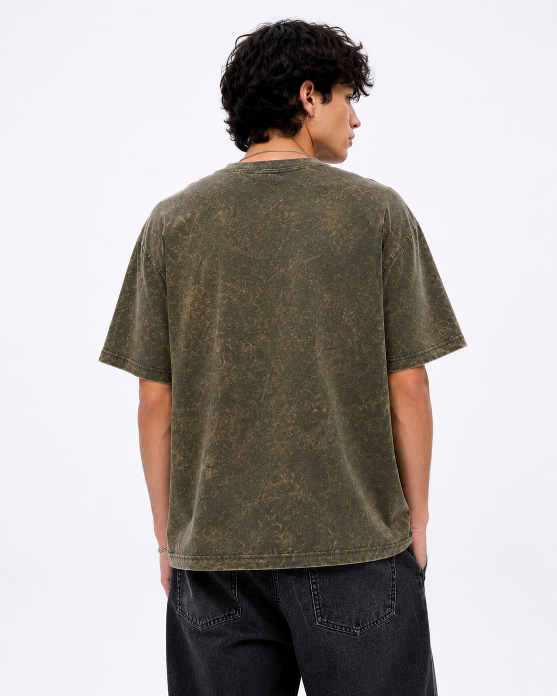 Urban Legacy Acid Wash Oversized T-Shirt – Olive
